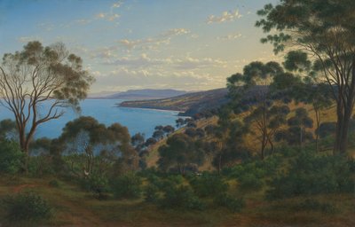 Dandenong Ranges vanaf Beleura door Eugene von Guérard